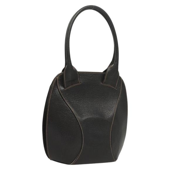LOEWE Hand Bag Leather Black Gold Auth 123565 - Picture 1 of 16